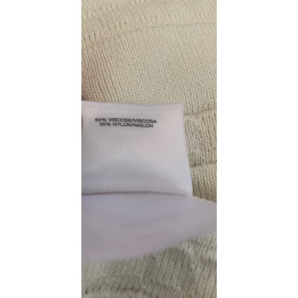 Anne Klein Dress Womens XL Ex-Large Sleeveless Cream Crochet Knit Summer Dress - Picture 9 of 12